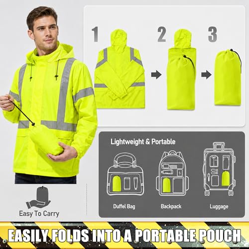 Mens Reflective Rain Jacket