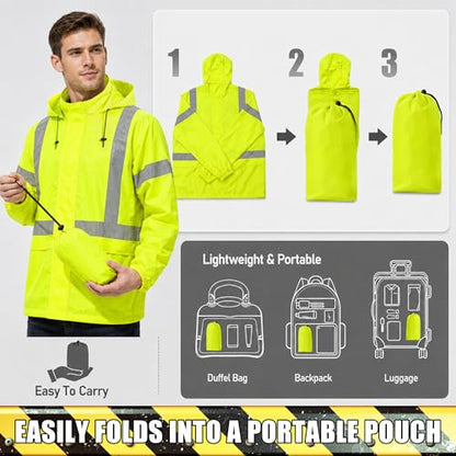Mens Reflective Rain Jacket