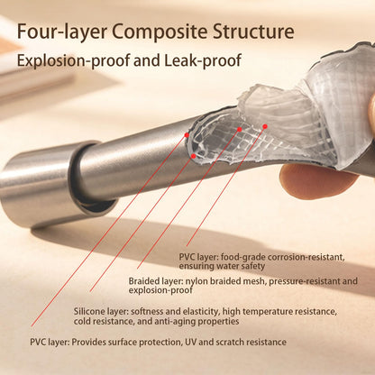 4 Layer 71'' Shower Hose (Gray / 71 Inches)