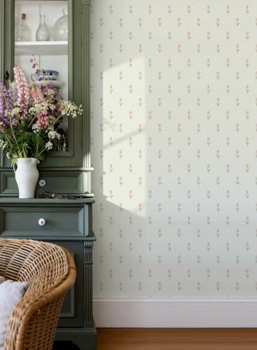 Wallpaper Peel and Stick Vintage Floral Contact Paper Removable Self Adheisve Wall Paper Renter Friendly for Cabinets Wall DIY Decor