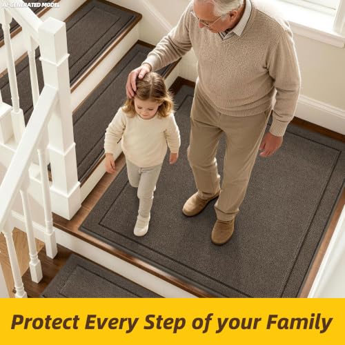Non Slip Stair Landing Rug Mat (2'6" x 2'6" (Rectangular) / Light Brown)