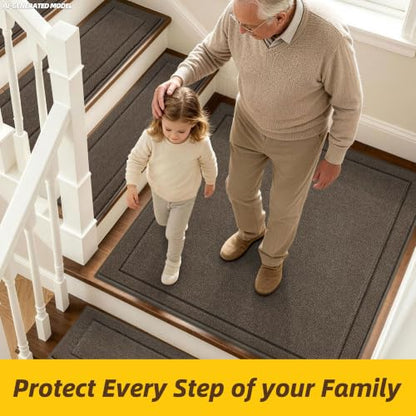 Non Slip Stair Landing Rug Mat (2'6" x 2'6" (Rectangular) / Light Brown)