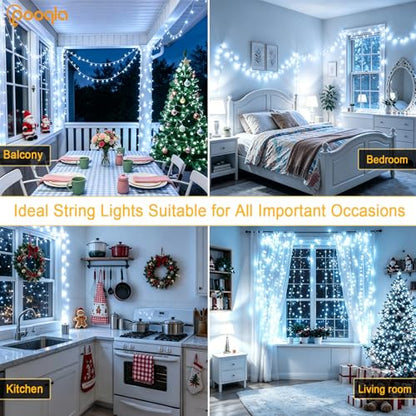2 Pack String Lights Battery Operated (50 LED x2 / Cool White)