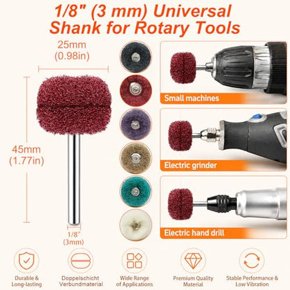 90 Pack 1 inch Abrasive Wheel Buffing Polishing Wheel Set for Rotary Tool