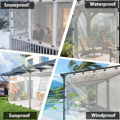8x14ft Clear Tarp with Grommets (8 x 14 FT)