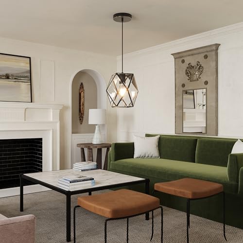 1 Light Modern Geometric Clear Glass Pendant Light