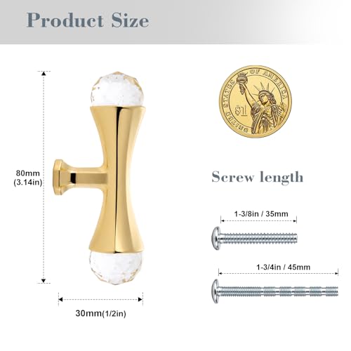 Gold Crystal Drawer Knobs