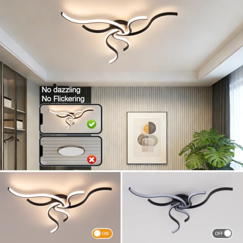 Modern Dimmable Ceiling Light LED Acrylic Flush Mount Ceiling Light with Remote