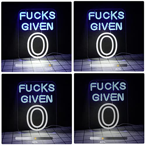 Zero Funks Given Neon Signs for Wall Decor Neon Lights for Bedroom Led Signs Suitable for Man Cave Living Room Taverns Bar Unique Gift for Lover (FUNKS GIVEN 0)