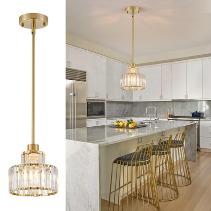 Gold Pendant Lights Kitchen Island (Gold&Clear / 1 pack)