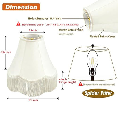 Fringe Lamp Shade 6" Top x 13" Bottom x 9.6" High