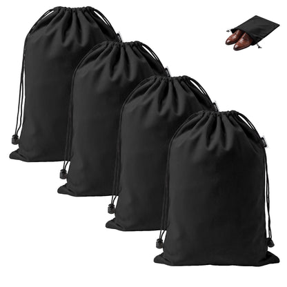 4 Pack Large Shoe Bags for Travel (Black)