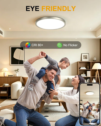 8 Inch Flush Mount Ceiling Lights (Black / 8in - 4 Pack)