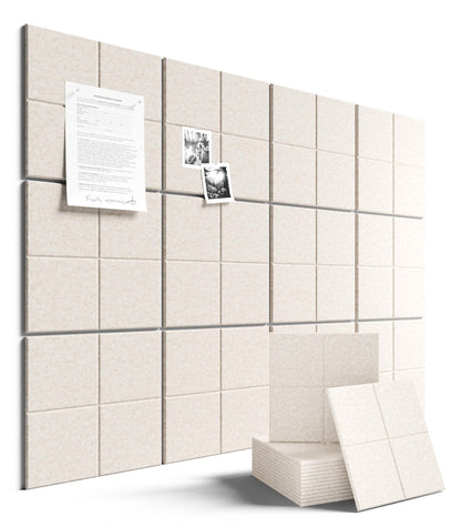 Felt Bulletin Board & Cork Board Alternative 48'' x 36'' (Oatmeal / 4-compartment 12-pack)
