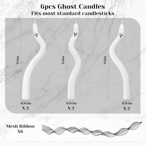Halloween Decorations Indoor (Ghost Candles-6pcs)