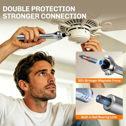 Magnetic Ratchet Screwdriver Set with Detachable Handle