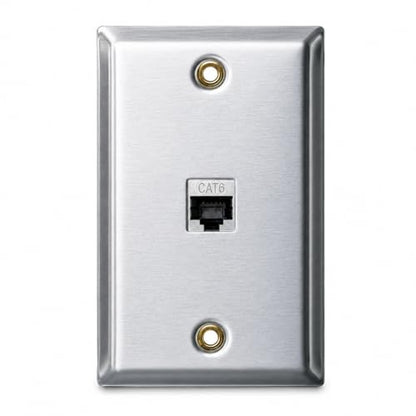 Copper Shield CAT6 Ethernet Wall Plate with Low Voltage Mounting Bracket