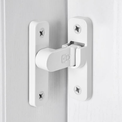 2 Pcs White 90 Degree Right Angle Barn Door Latches (White)