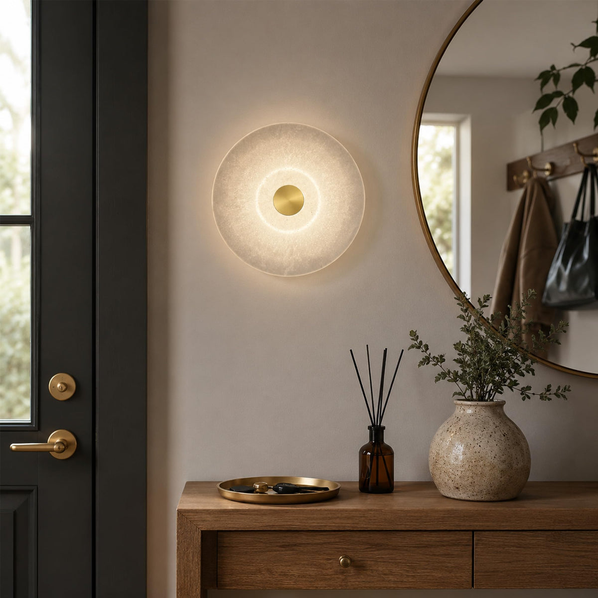 Natural Spanish Alabaster Wall Sconce (Spanish Alabaster)