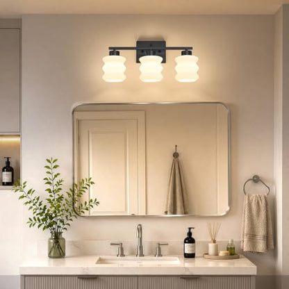 Modern Bathroom Light Fixtures (Black / 3-Light)