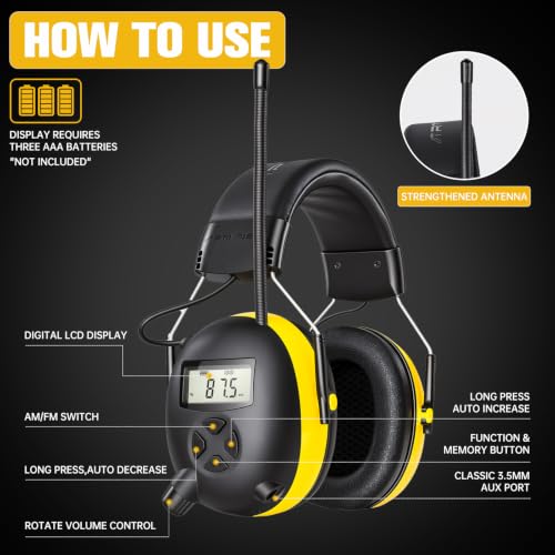 AM FM Radio Headphones for Mowing