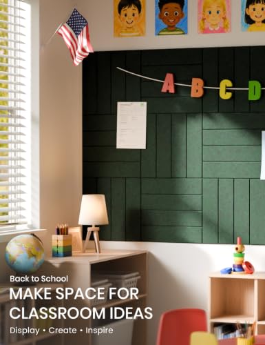 36" x 24" Large Felt Bulletin Board (Christmas Green / Bold-stripe 6-pack)
