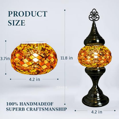 Turkish Desk Lamp with Bronze Base