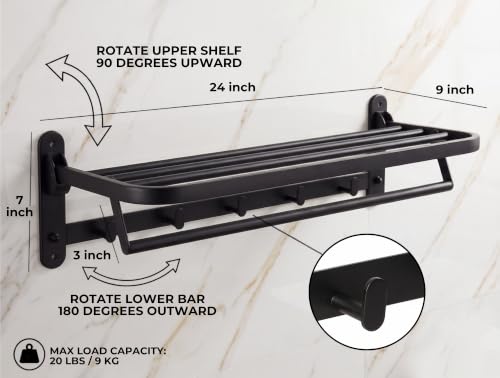 Foldable Towel Rack with Shelf