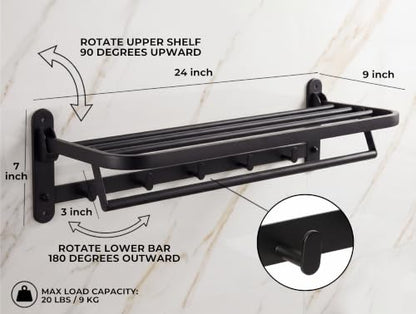 Foldable Towel Rack with Shelf