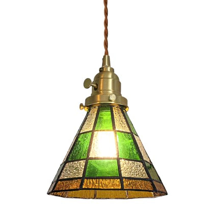 Pendant Light with Stained Glass Lmapshade