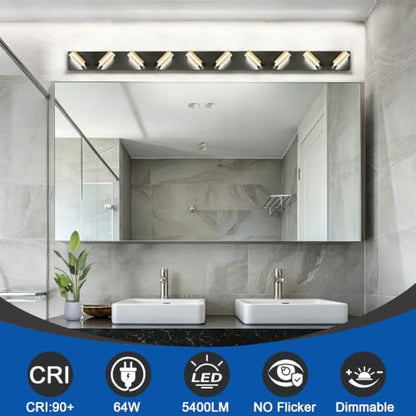 Bathroom Lights Fixtures Over Mirror (Black-Gold / 10-Light)