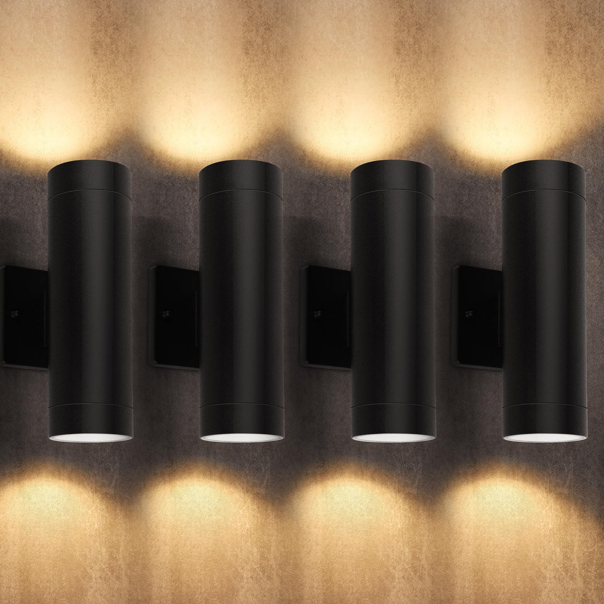 Outdoor Wall Light Fixtures (Black-On/Off / 4 Pack)