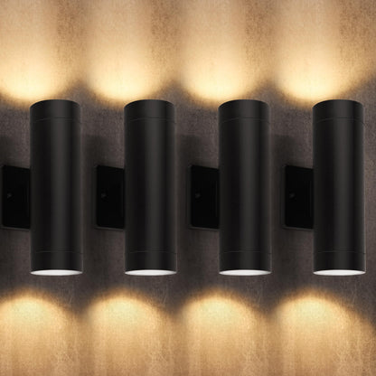 Outdoor Wall Light Fixtures (Black-On/Off / 4 Pack)
