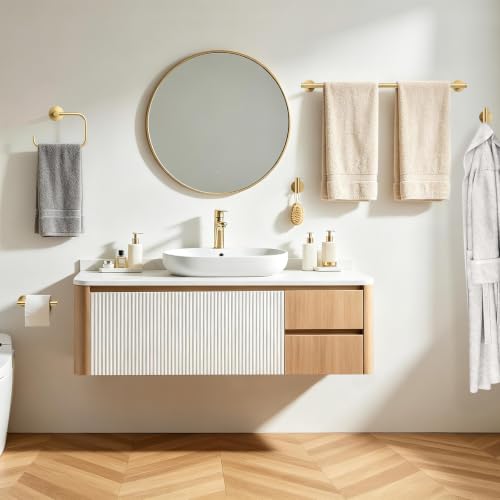 5 Piece Gold Bathroom Accessories 24 Inch Towel Racks for Bathroom (Brushed Gold)