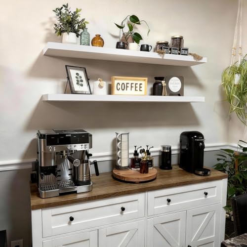 White Floating Shelves 47.2in (C. White - Modern Minimalist Style / 47.2inches)