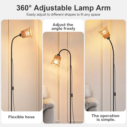 Boho Floor Lamp for Living Room Black Floor Lamps