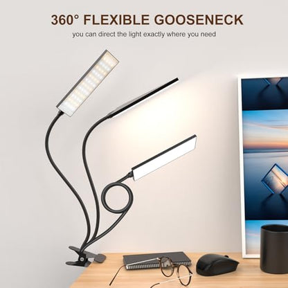 Clip‑On Desk Lamp (Dark Black / Medium)