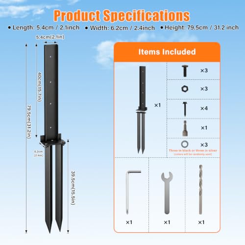 8 Pcs Fence Post Anchor Kit