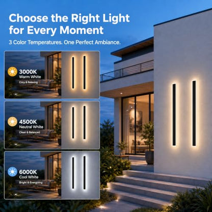 2 Pack Modern Outdoor Wall Lights