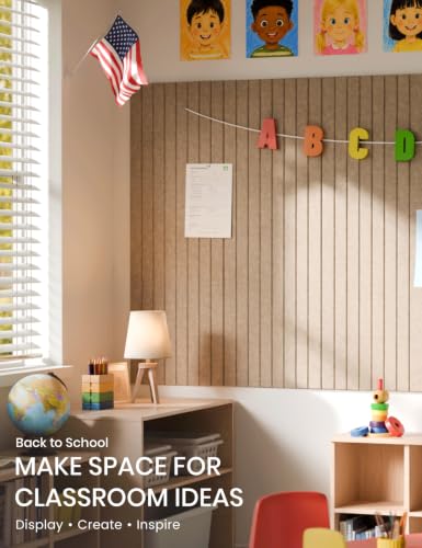 48" x 36" Large Felt Bulletin Board (Khaki / Fine-stripe 12-pack)