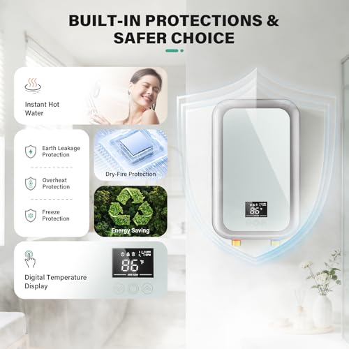 Tankless Water Heater Electric Instant Hot Water Heater Under Sink