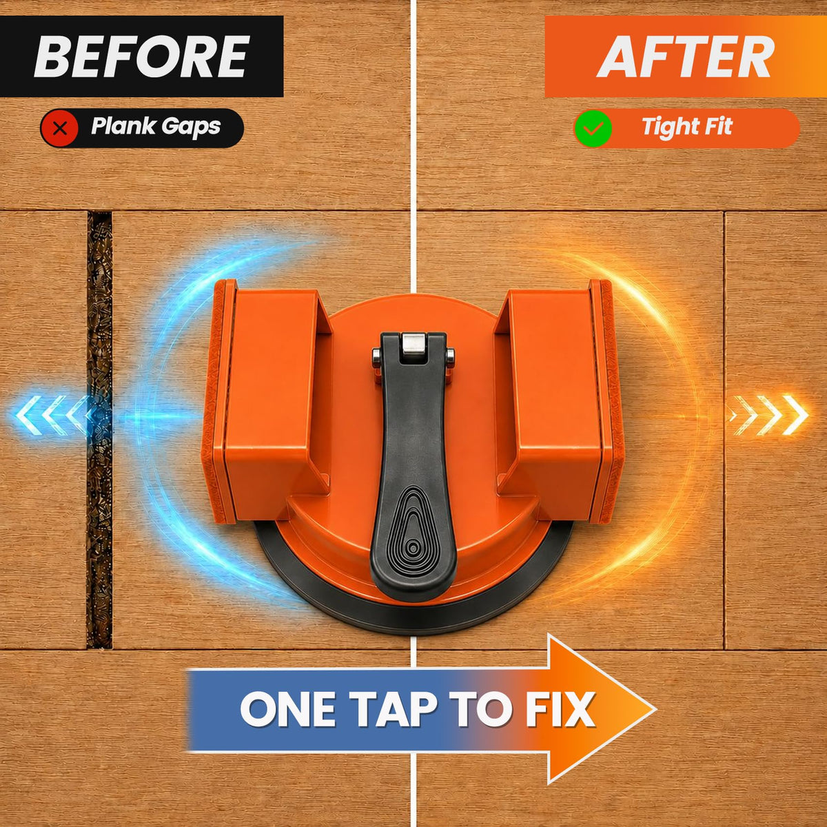 Floor Gap Fixer Tool Double 90° Suction Cup Flooring Repair Kit Pro