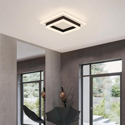 Square Modern LED Ceiling Light (White&Black / 10.62 Inches)