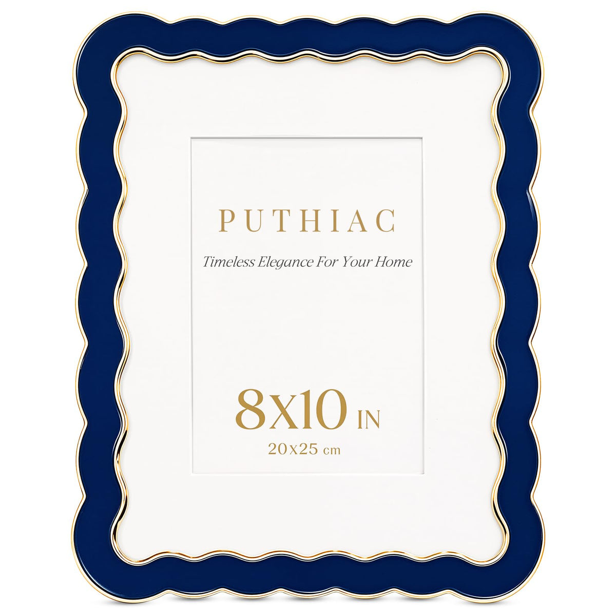 8x10 Scalloped Wavy Metal Picture Frame (Midnight Navy / 8x10)
