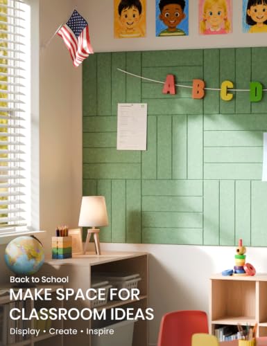 48" x 36" Large Felt Bulletin Board (Christmas Tree Green / Bold-stripe 12-pack)