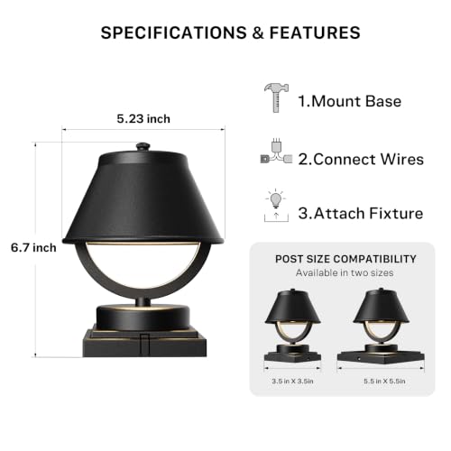 Low Voltage Post Lights 3W LED Outdoor Post Lighting 189 Lumens 3000K Warm White Die