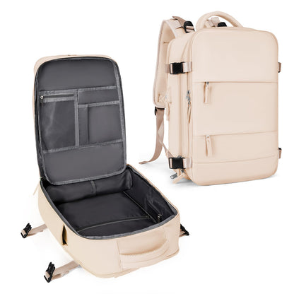 Travel Backpack For Women Men (Beige / 25 liters)