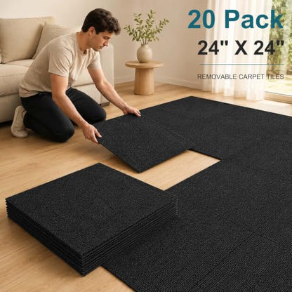 Emaraxy Peel and Stick Carpet Tiles 24x24 Inch
