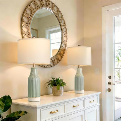 23.75" Modern Ceramic Table Lamps Set of 2