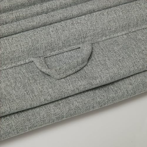 No Drill Roman Shades Cordless Blinds Blackout for Indoor Windows (Dark Grey / 26"W x 64"H)